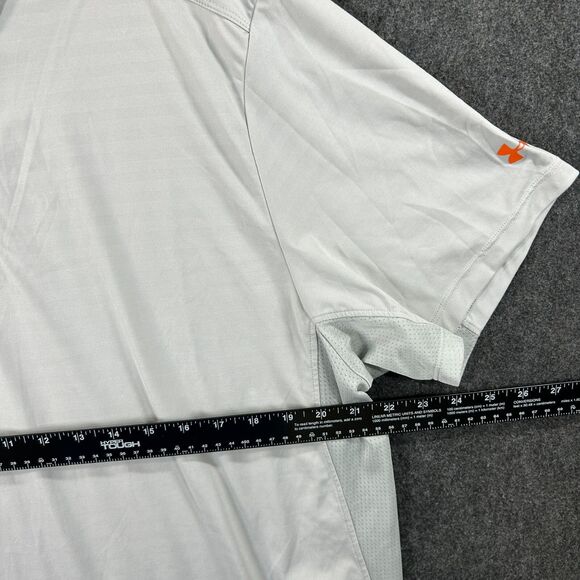 Under Armour Polo Shirt Men’s XXL Gray Golf Performance HeatGear Snap Button - Picture 7 of 11